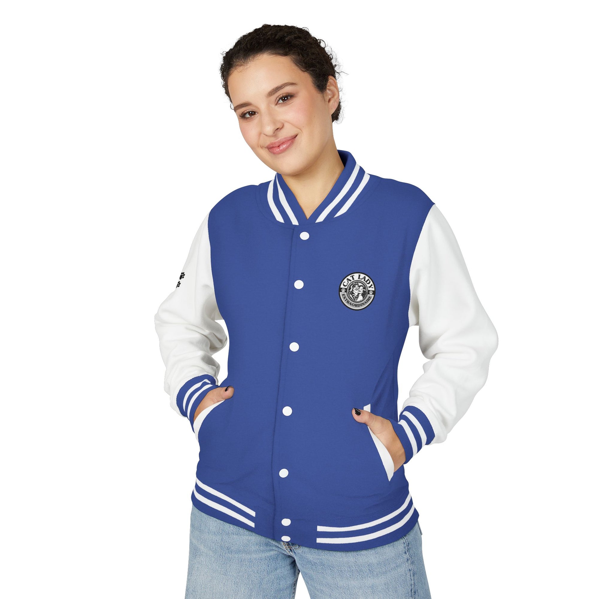 Cat Lady Extraordinaire Colorful Letterman Jacket