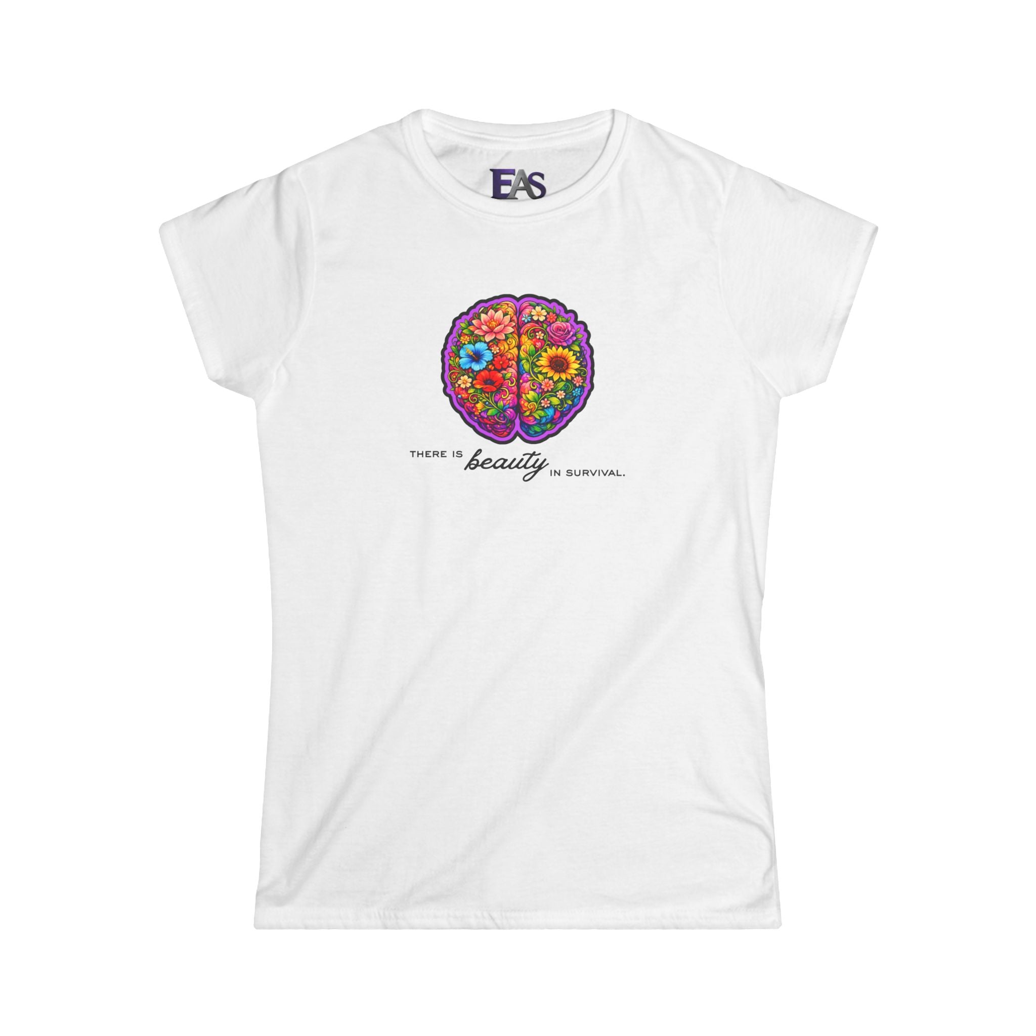 There Is Beauty in Survival Floral Brain Tee