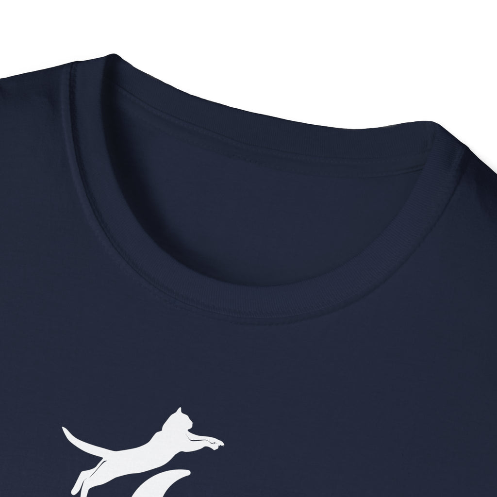 Cat Jumped Over the Moon Unisex Softstyle T - Shirt - T - Shirt - Epileptic Al’s Shop