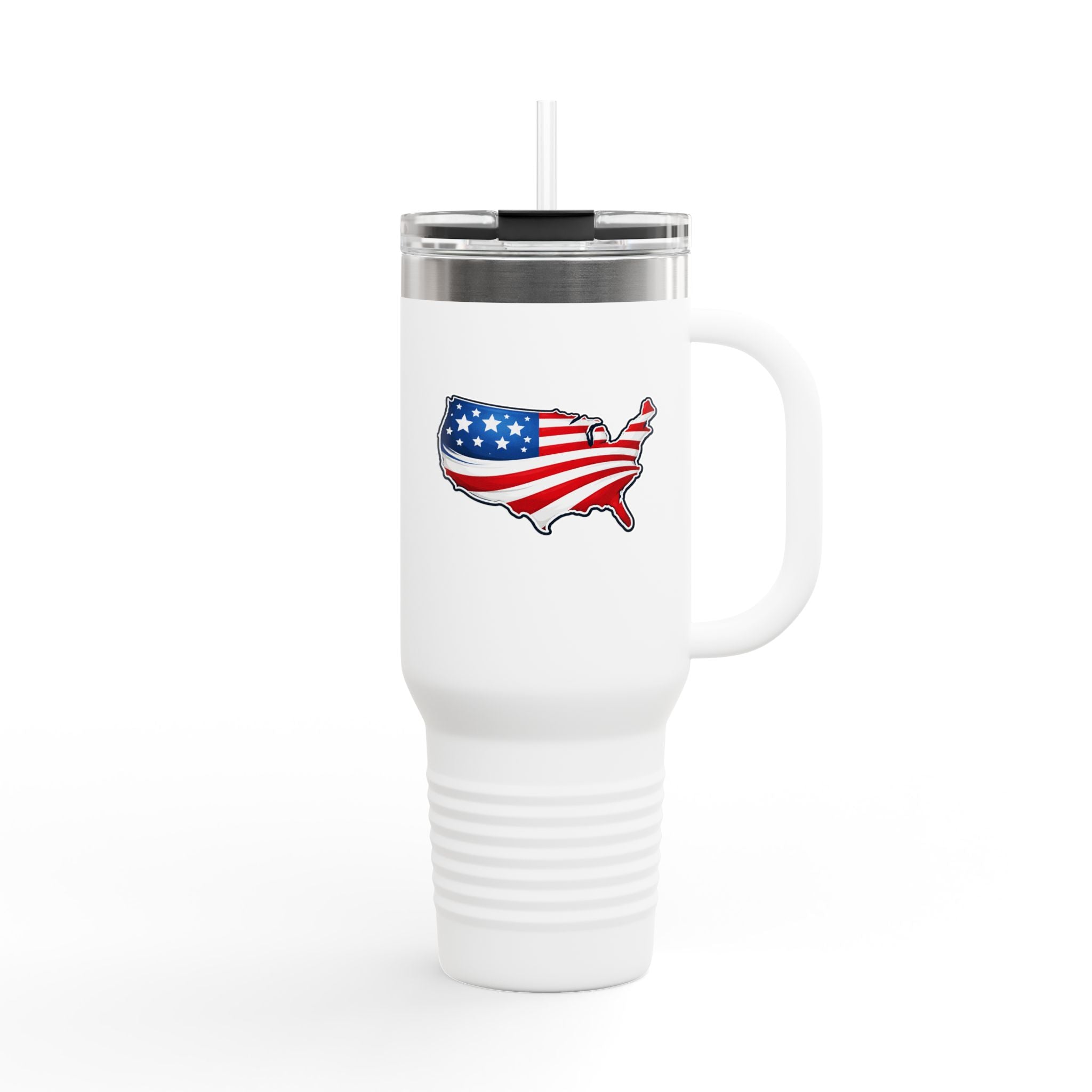 USA Map 40oz Insulated Tumbler with Handle | Patriotic Drinkware