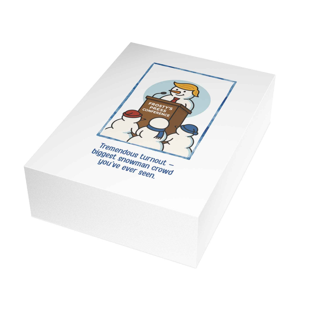 Frosty’s Press Conference Christmas Card – 1, 10, 30, 50 pc sets