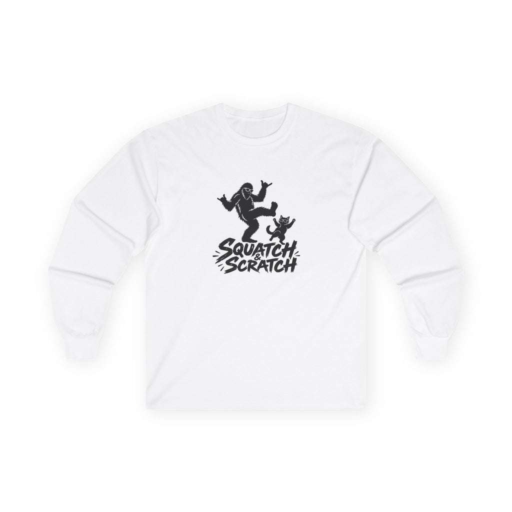 Squatch Scratch Long Sleeve Tee — Bigfoot Graphic Shirt