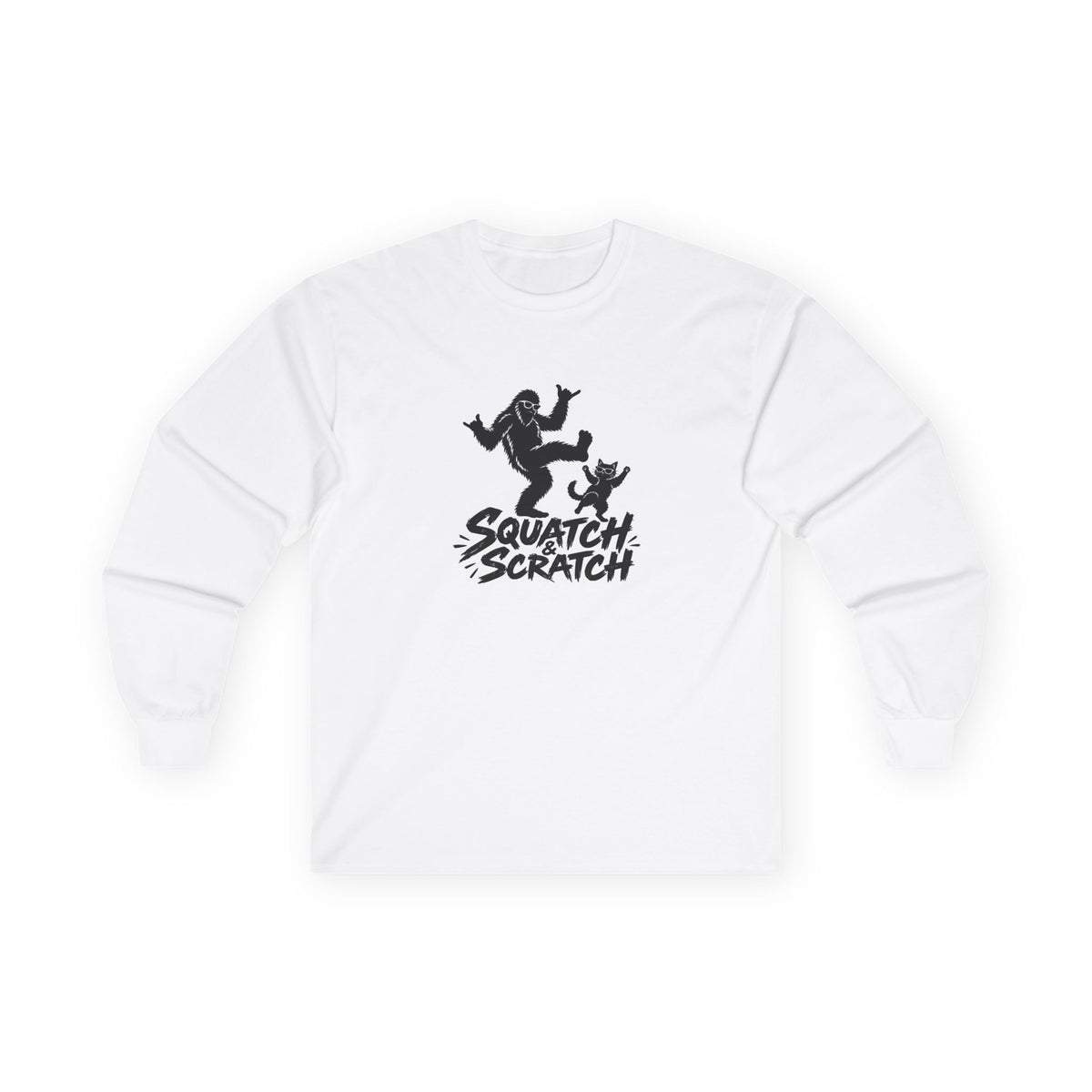 Squatch Scratch Long Sleeve Tee — Bigfoot Graphic Shirt
