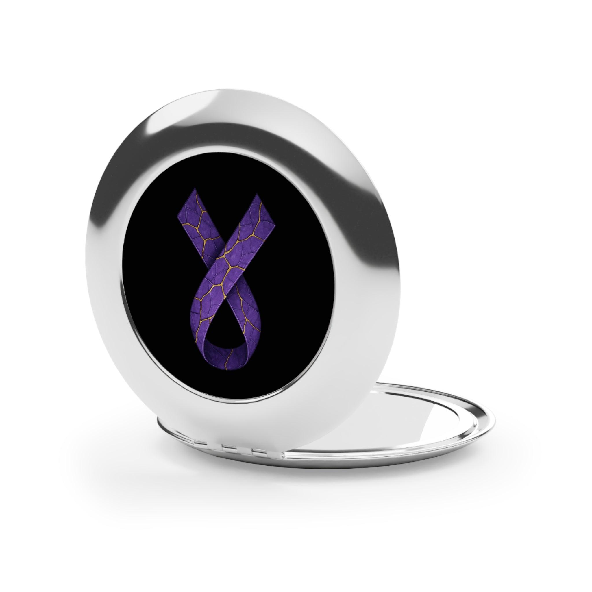Purple Ribbon – Compact Travel Mirror