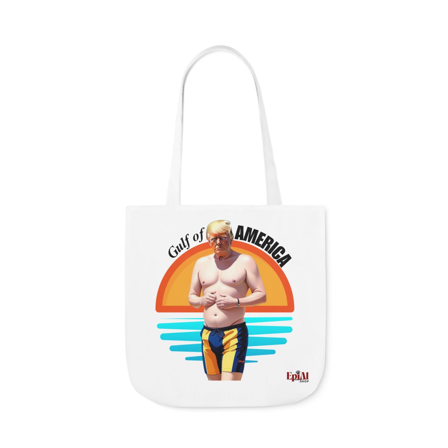 Gulf of America Canvas Tote Bag with 4-Color Straps - Fun Beach Accessory