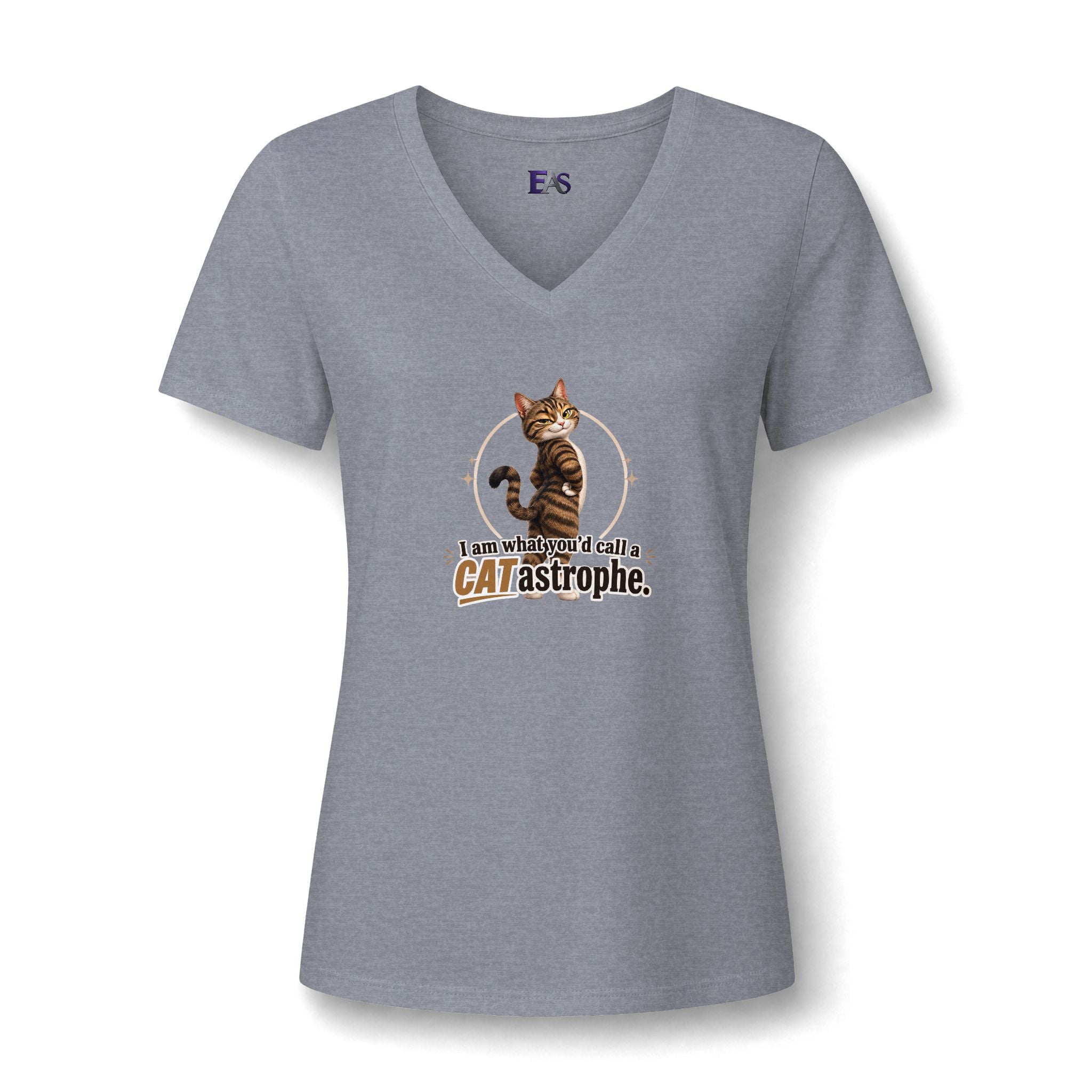 CATastrophe Women’s Relaxed V-Neck T-Shirt