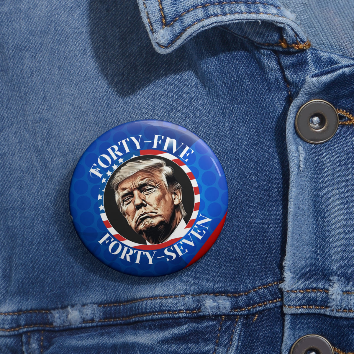 Trump 45 47 Political Pin Buttons, Collectible Merch