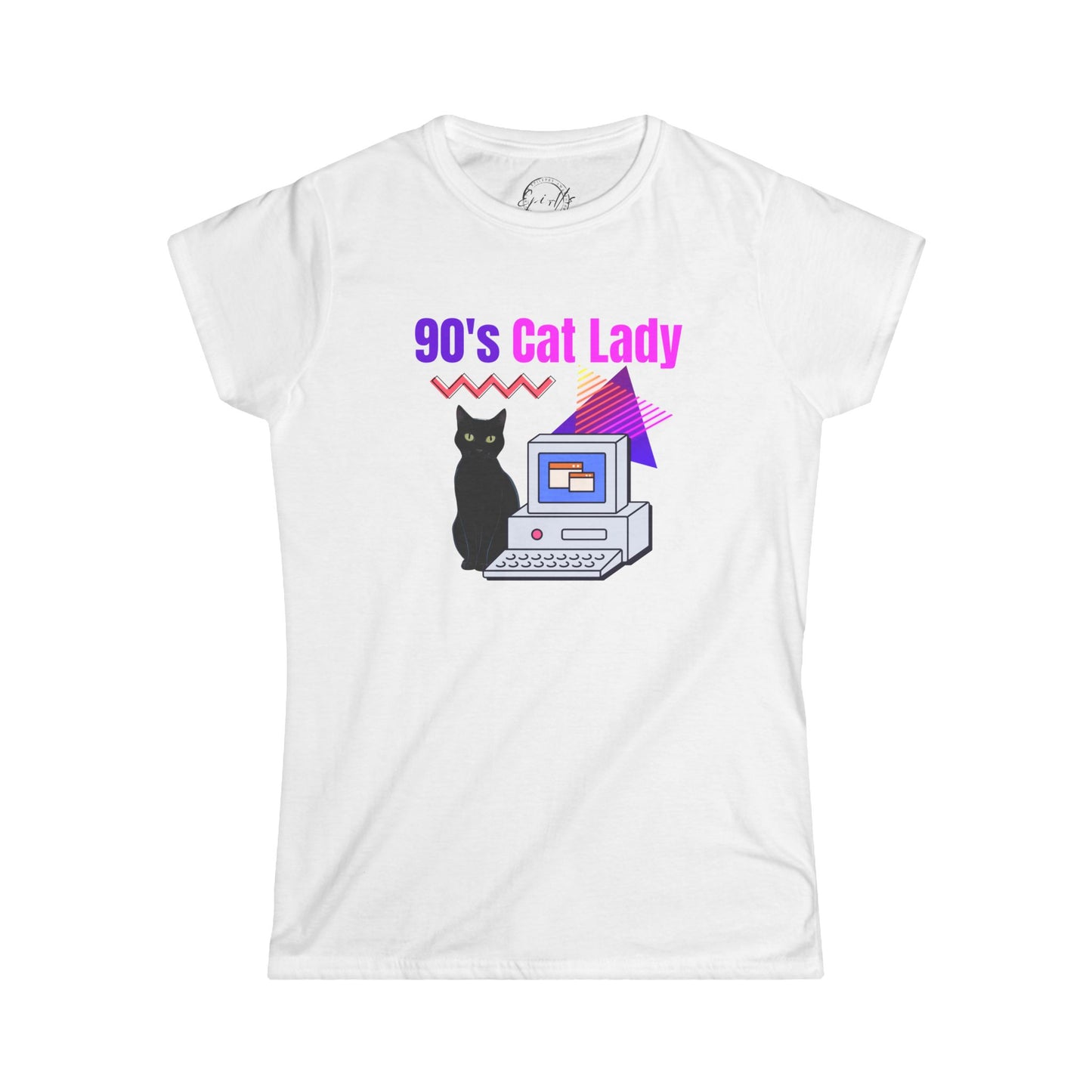 90's Cat Lady Graphic Tee - Fun Retro Style for Cat Lovers