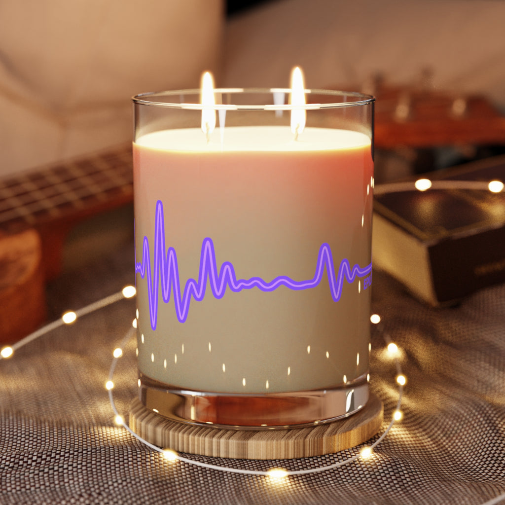 Epilepsy Awareness EEG Wave Soy Candle – Purple Ribbon Support Gift
