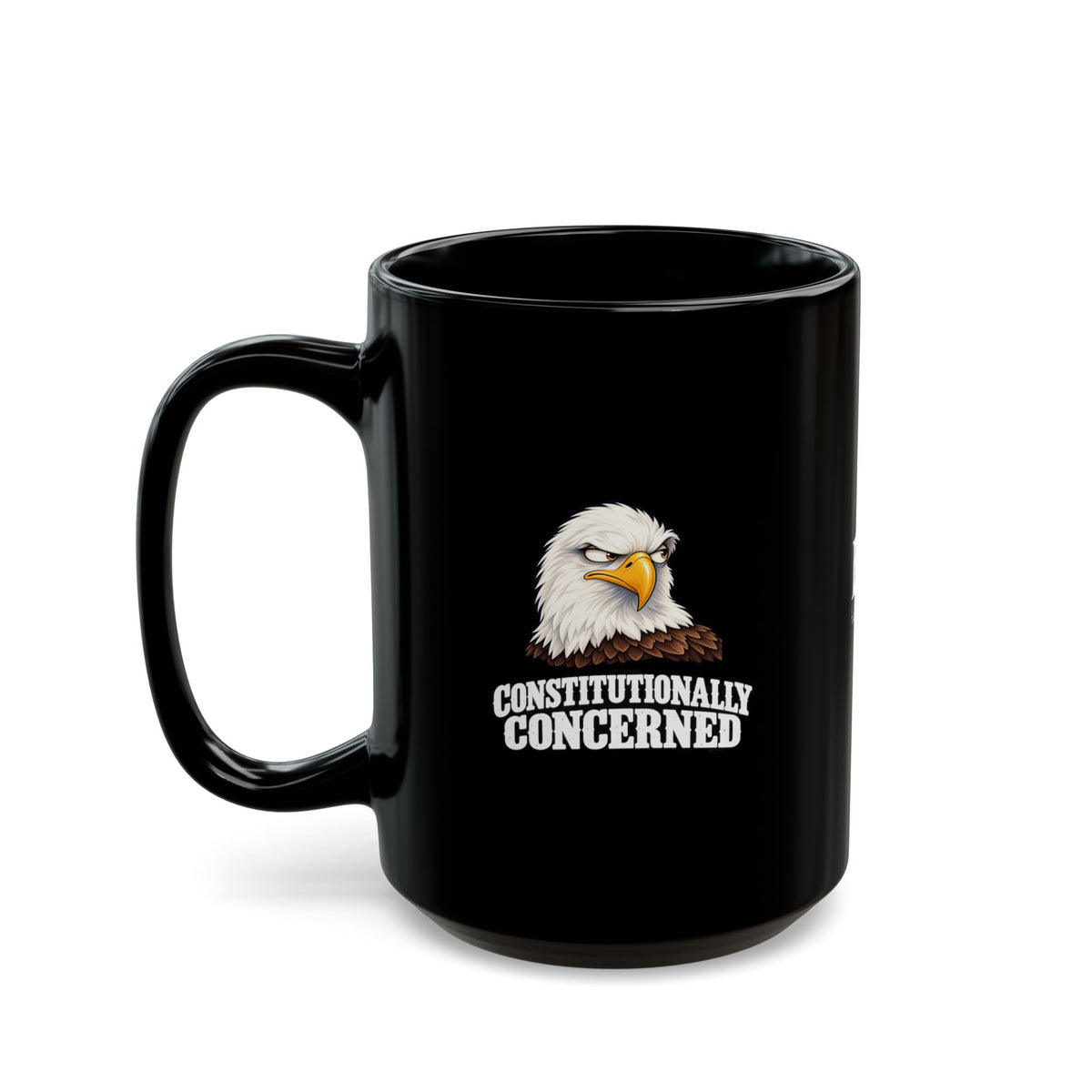 Constitutionally Concerned Black Ceramic Mug | Political Humor Coffee Cup | 11 oz & 15 oz