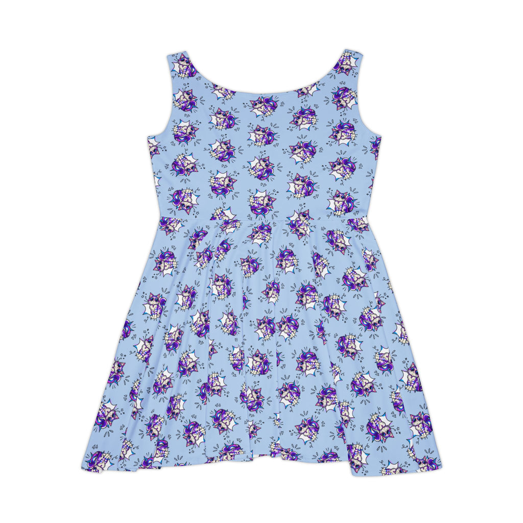 Retro Comic Cat Skater Dress