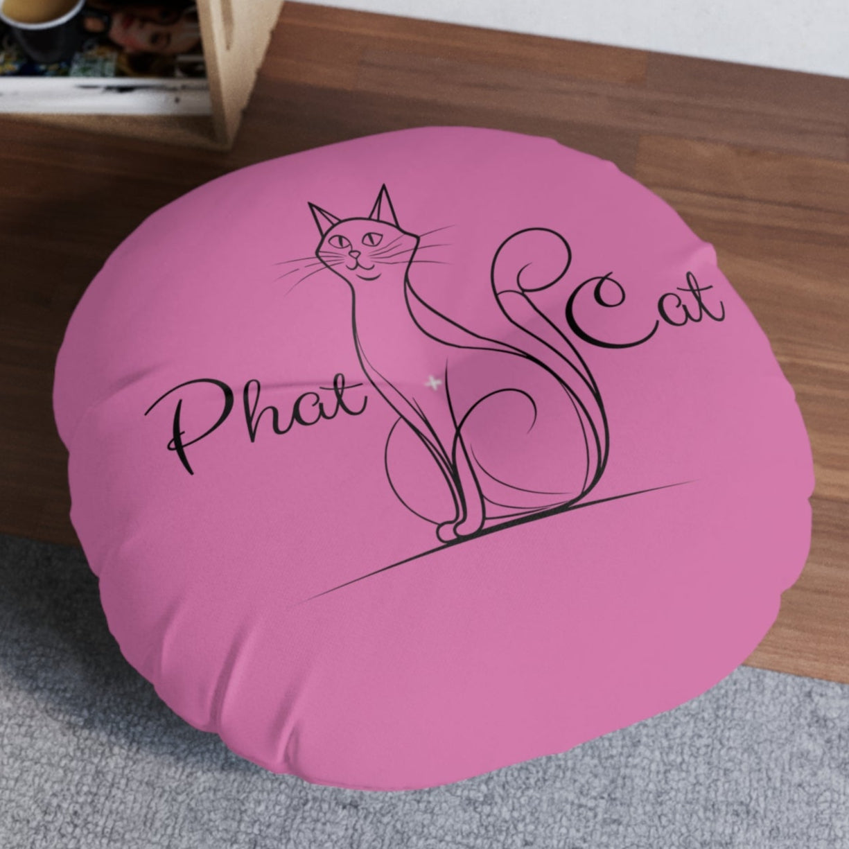 Whimsical Phat Cat Tufted Floor Pillow