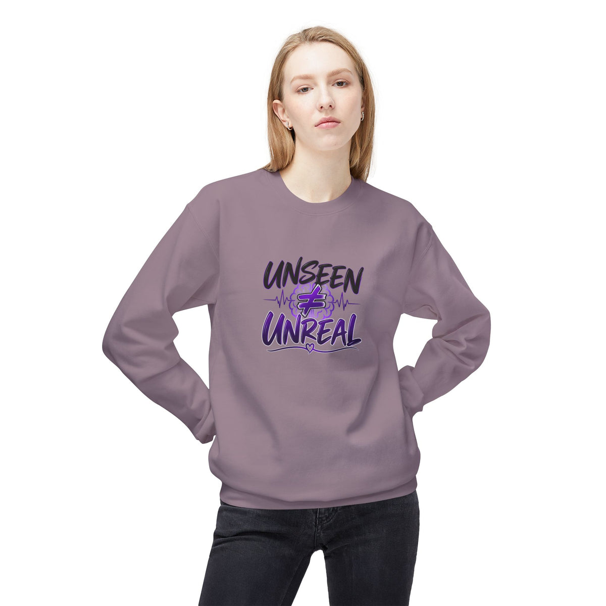 Unseen ≠ Unreal Epilepsy Awareness Crewneck Sweatshirt