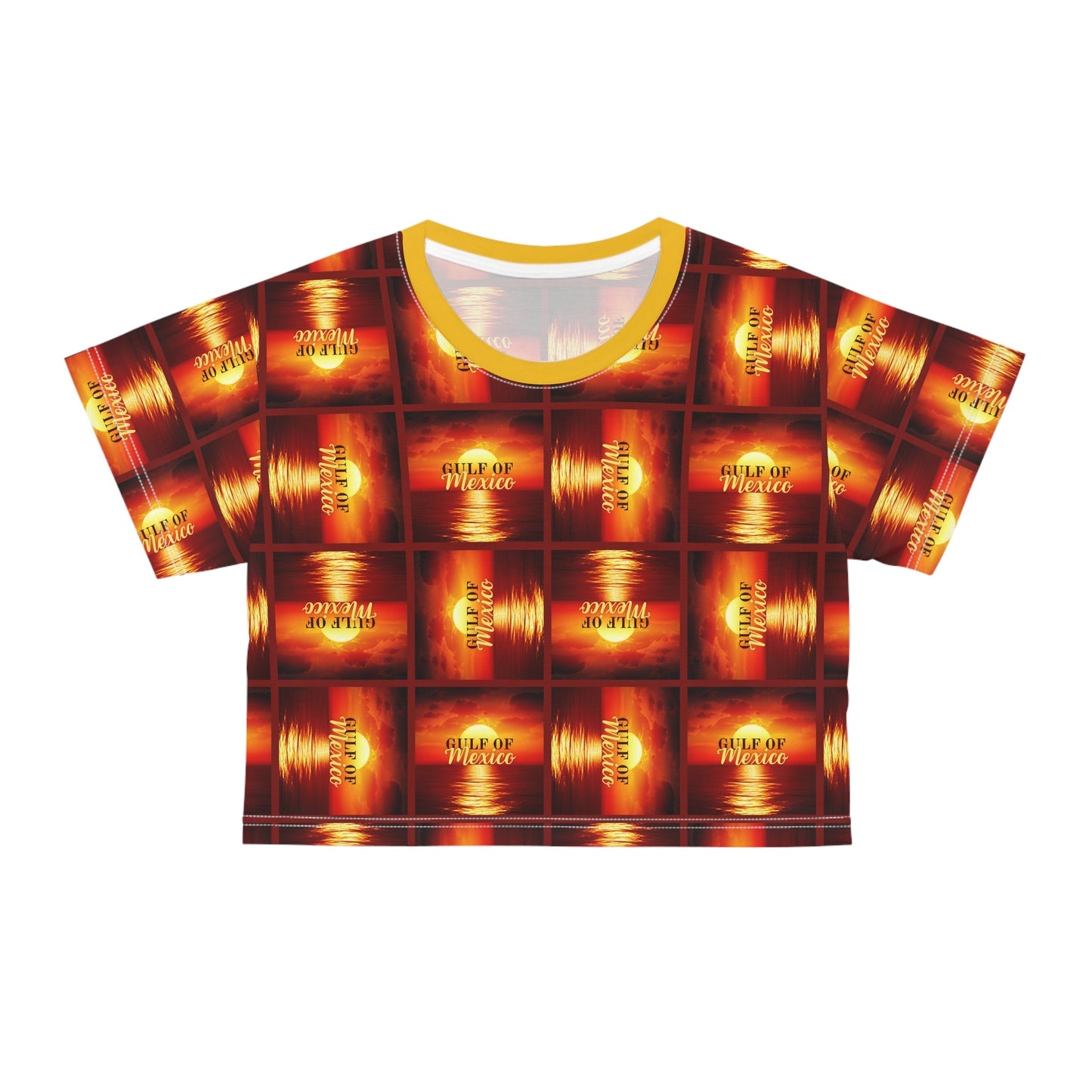 Vibrant 'Gulf of Mexico' Graphic Crop Tee for Summer Vibes Printify