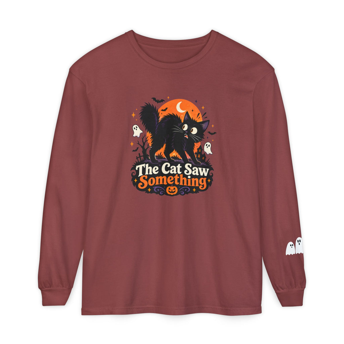 The Cat Saw Something Halloween Long Sleeve Shirt