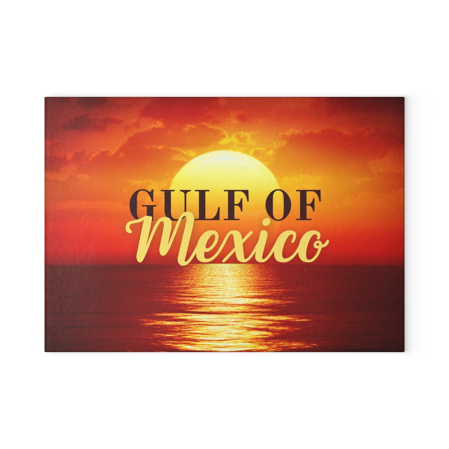 Gulf of Mexico Sunset Glass Cutting Board Printify