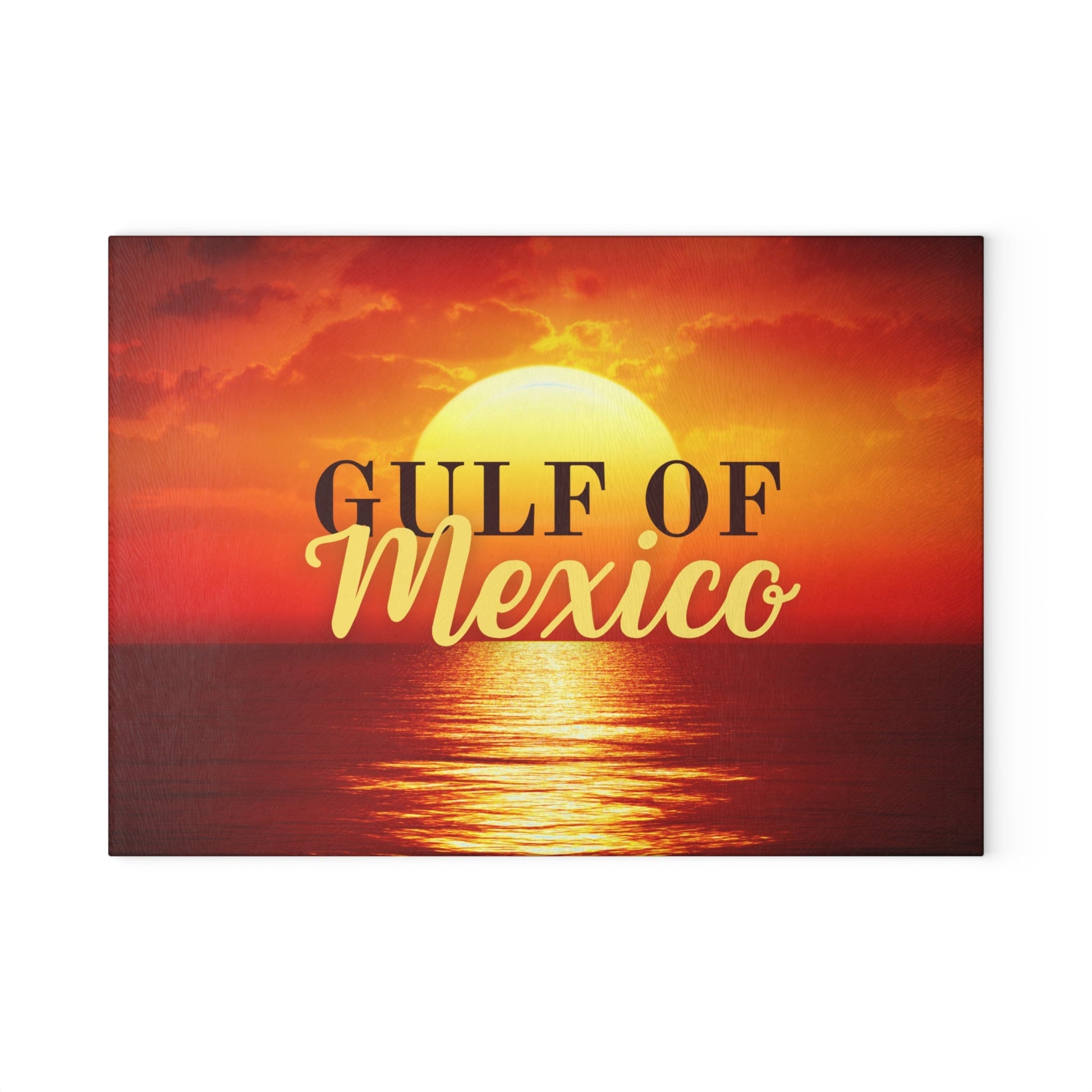 Gulf of Mexico Sunset Glass Cutting Board Printify