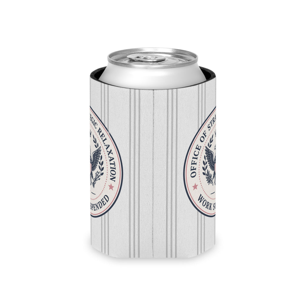 Office of Strategic Relaxation Can Cooler | Work Suspended Funny Koozie