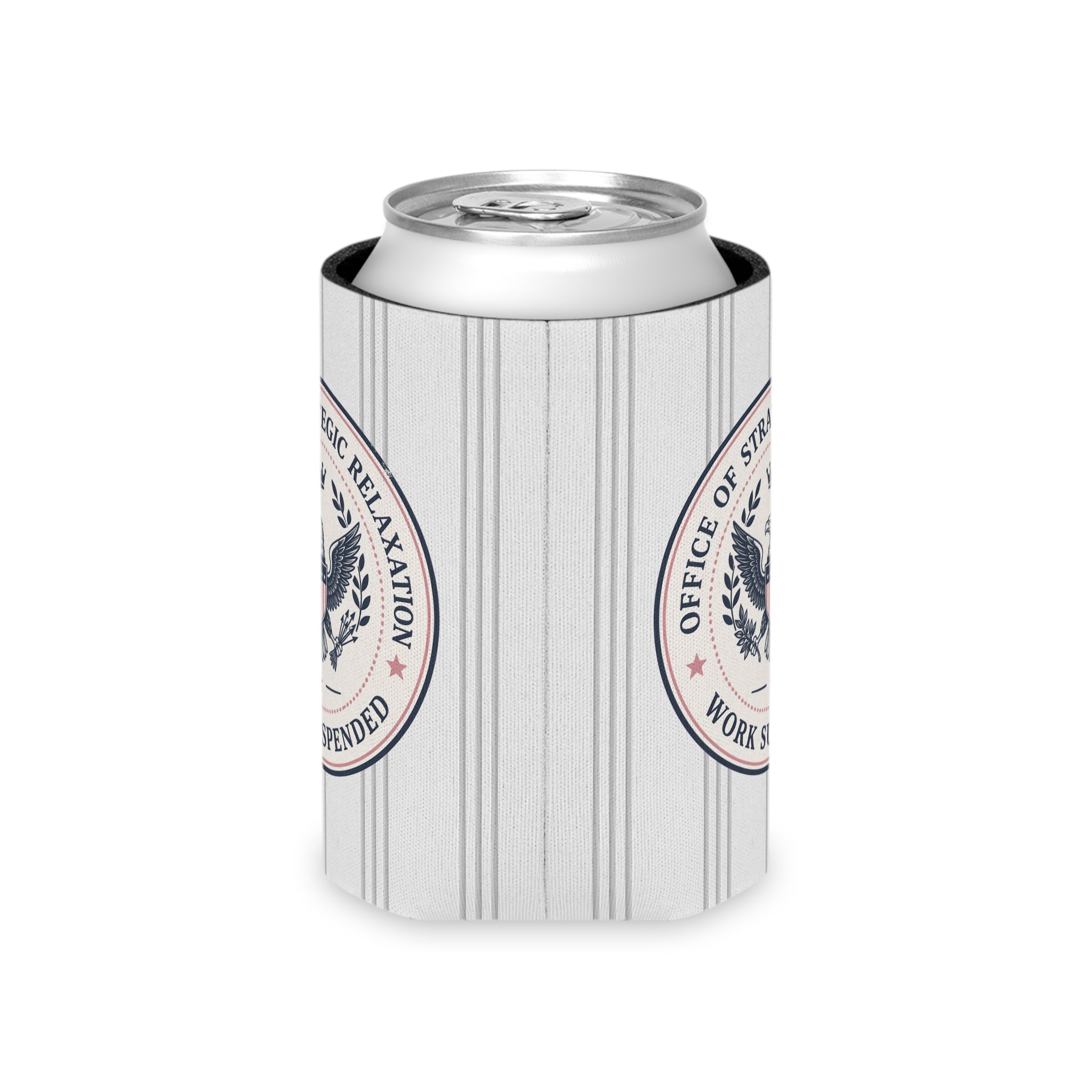 Office of Strategic Relaxation Can Cooler | Work Suspended Funny Koozie