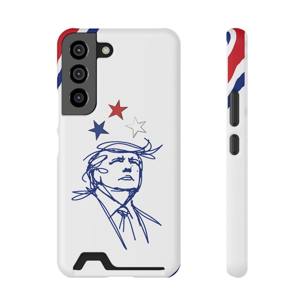 Swoop Guy iPhone Case – Minimal Line Portrait Patriotic Design, Slim Protective Case with Card Slot