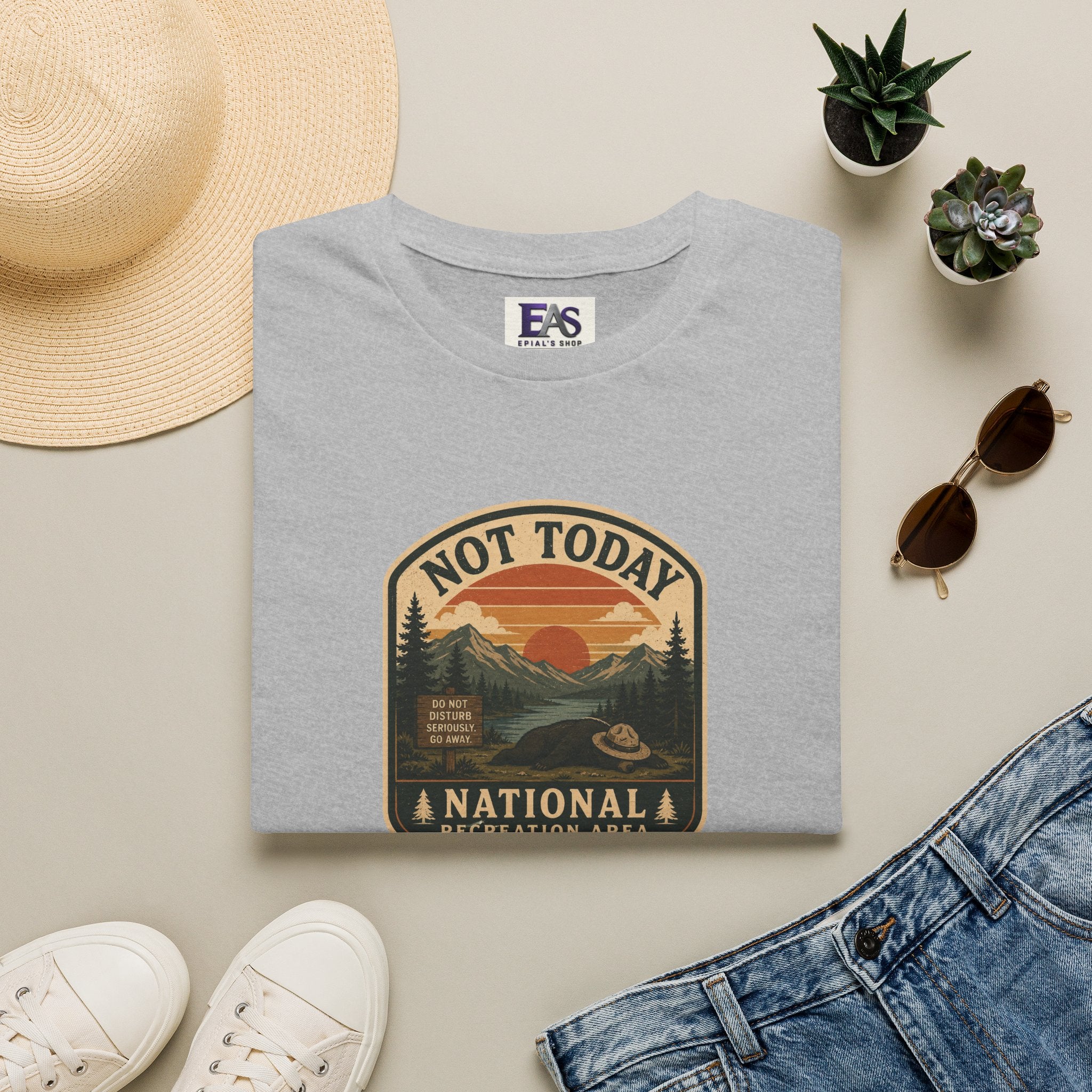 Not Today National Recreation Area Unisex T-Shirt | Funny Retro Outdoors Graphic Tee