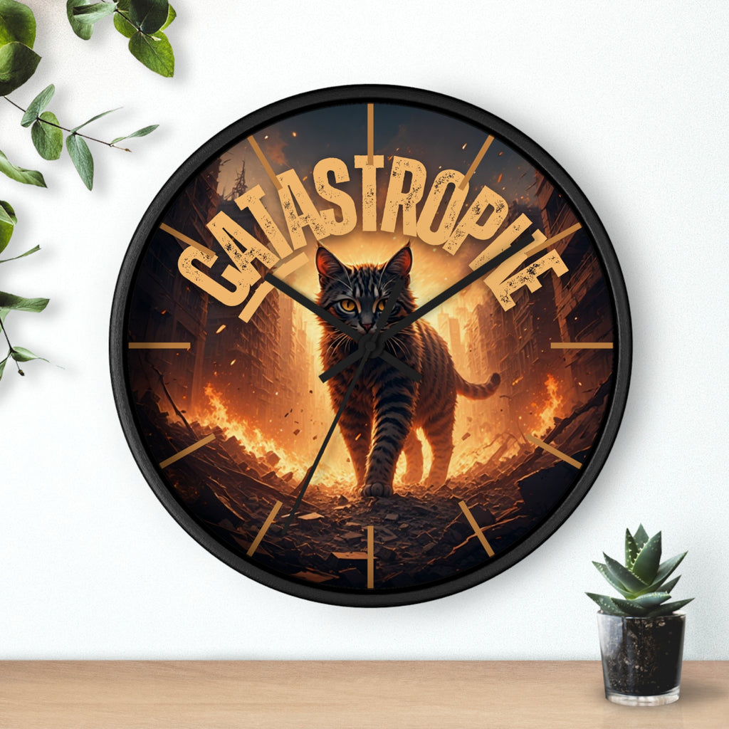 Catastrophe Cat Wall Clock, Unique Home Decor