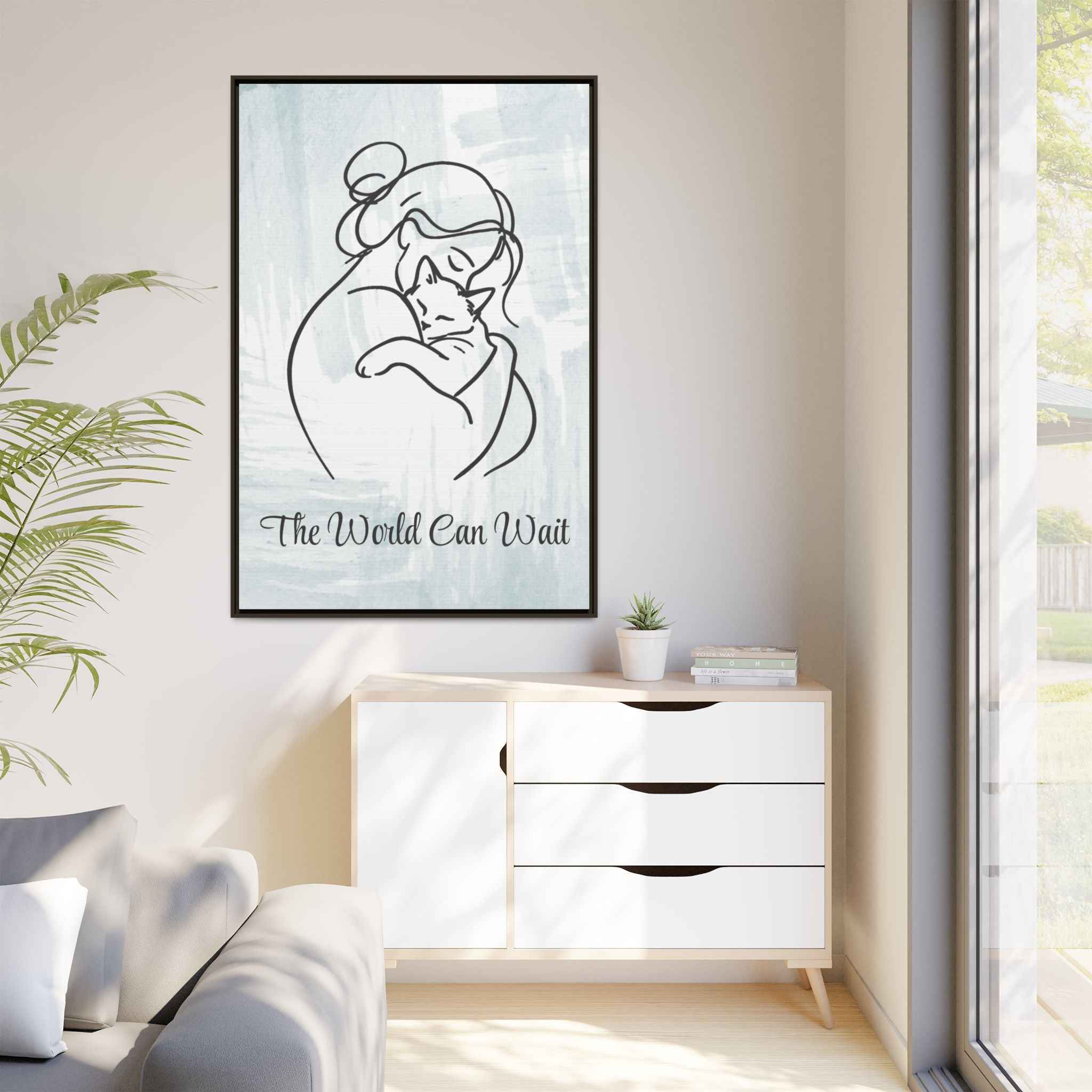 The World Can Wait Cat Canvas Print