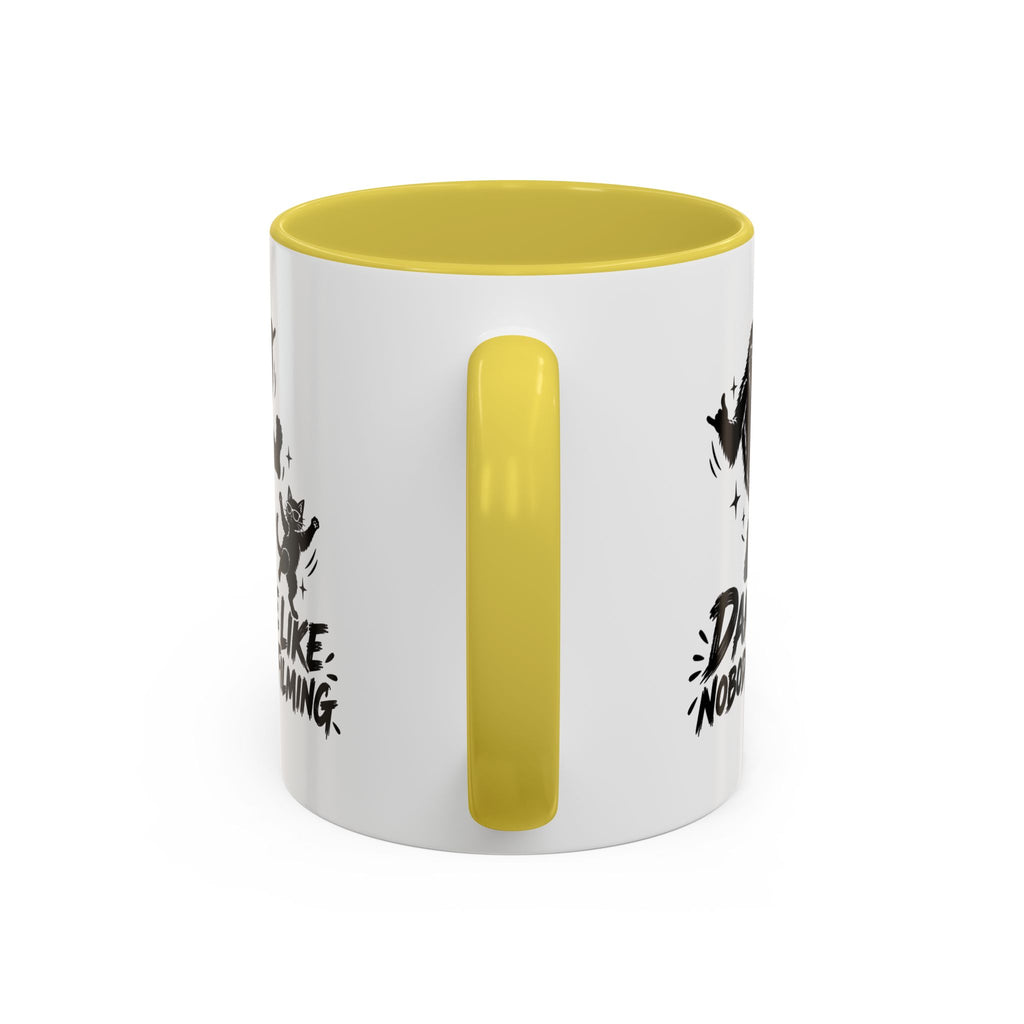 Dance Like Nobody's Filming | Funny Bigfoot & Cat Coffee Mug (11oz/15oz)