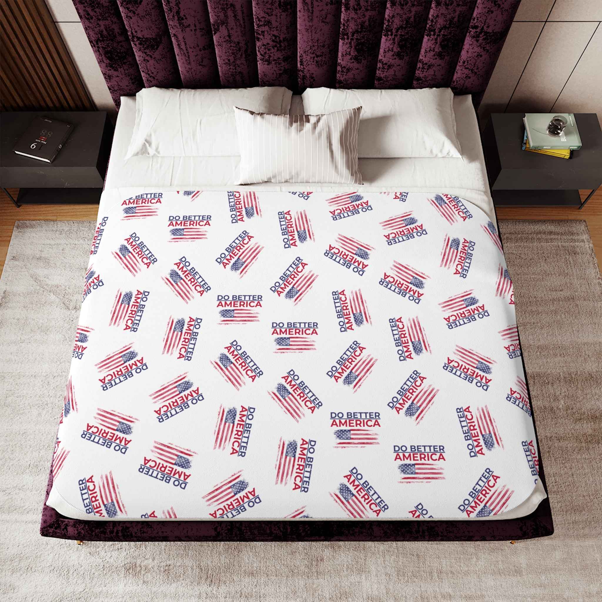 Do Better America Sherpa Blanket – Patriotic Cozy Throw