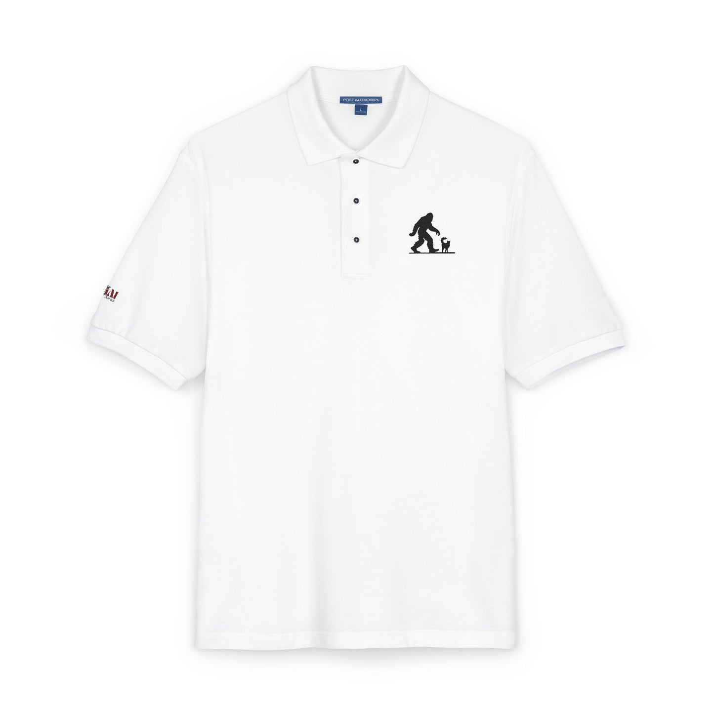 Classic Sasquatch's Cat Embroidered Unisex Polo Shirt