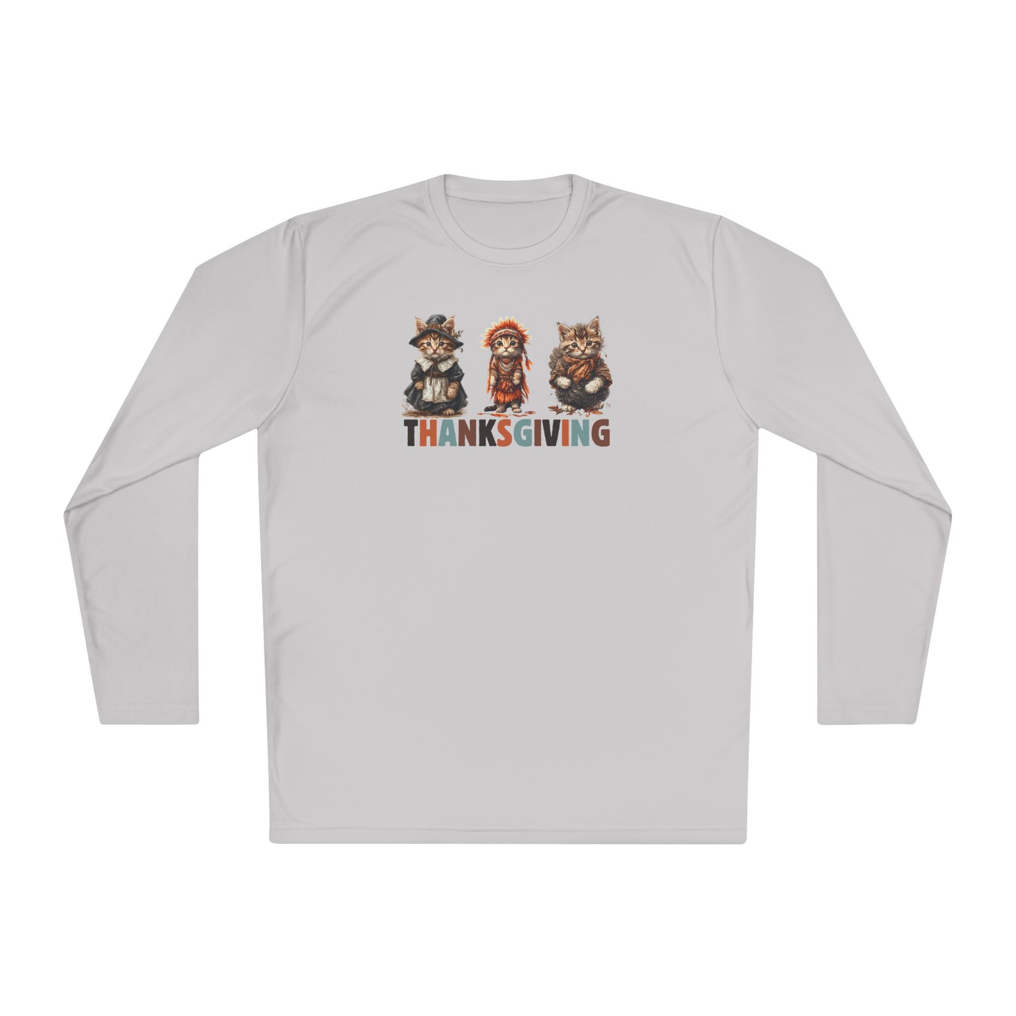 Thanksgiving Cat Themed Unisex Long Sleeve Tee