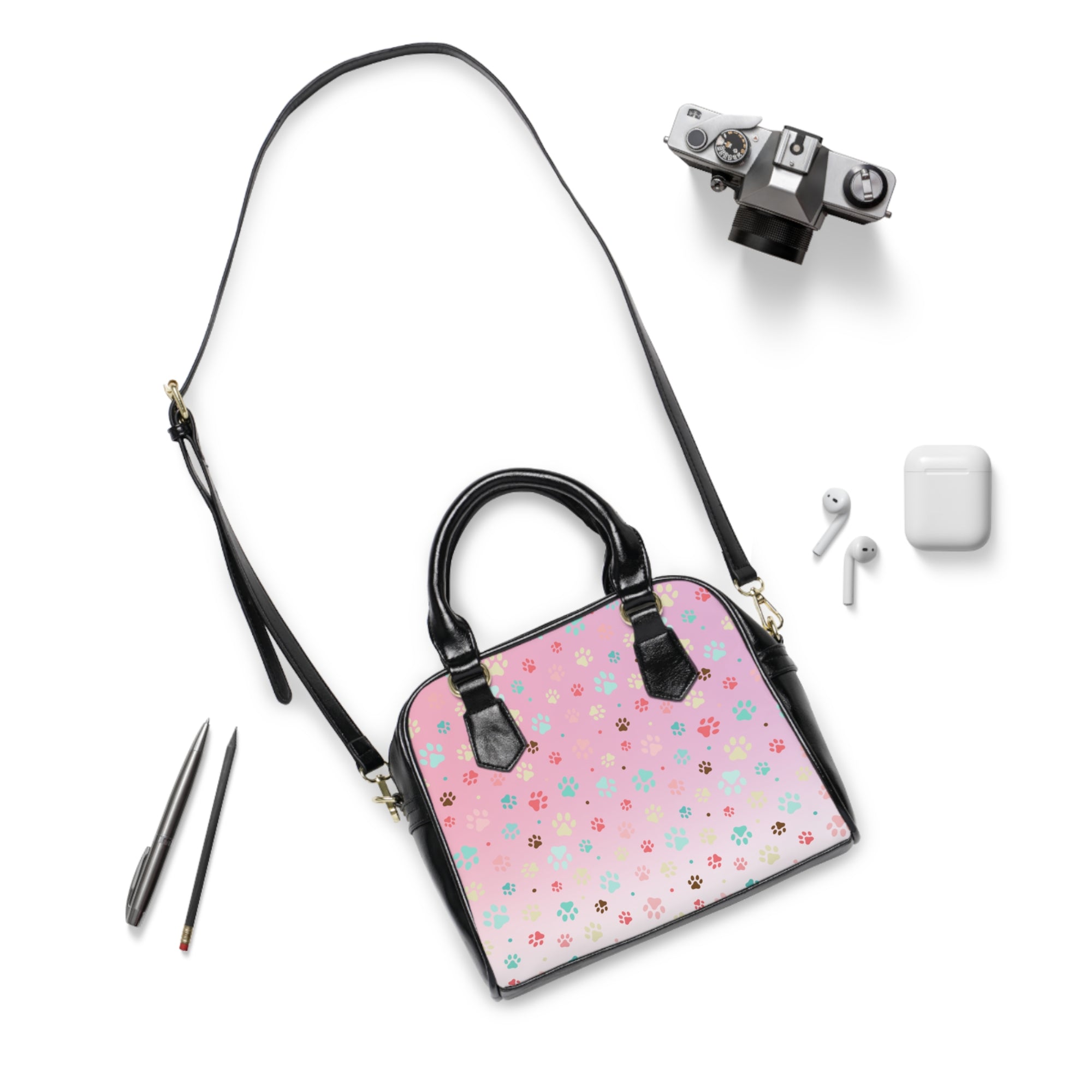 Cute Pet Paw Print Shoulder Handbag for Animal Lovers