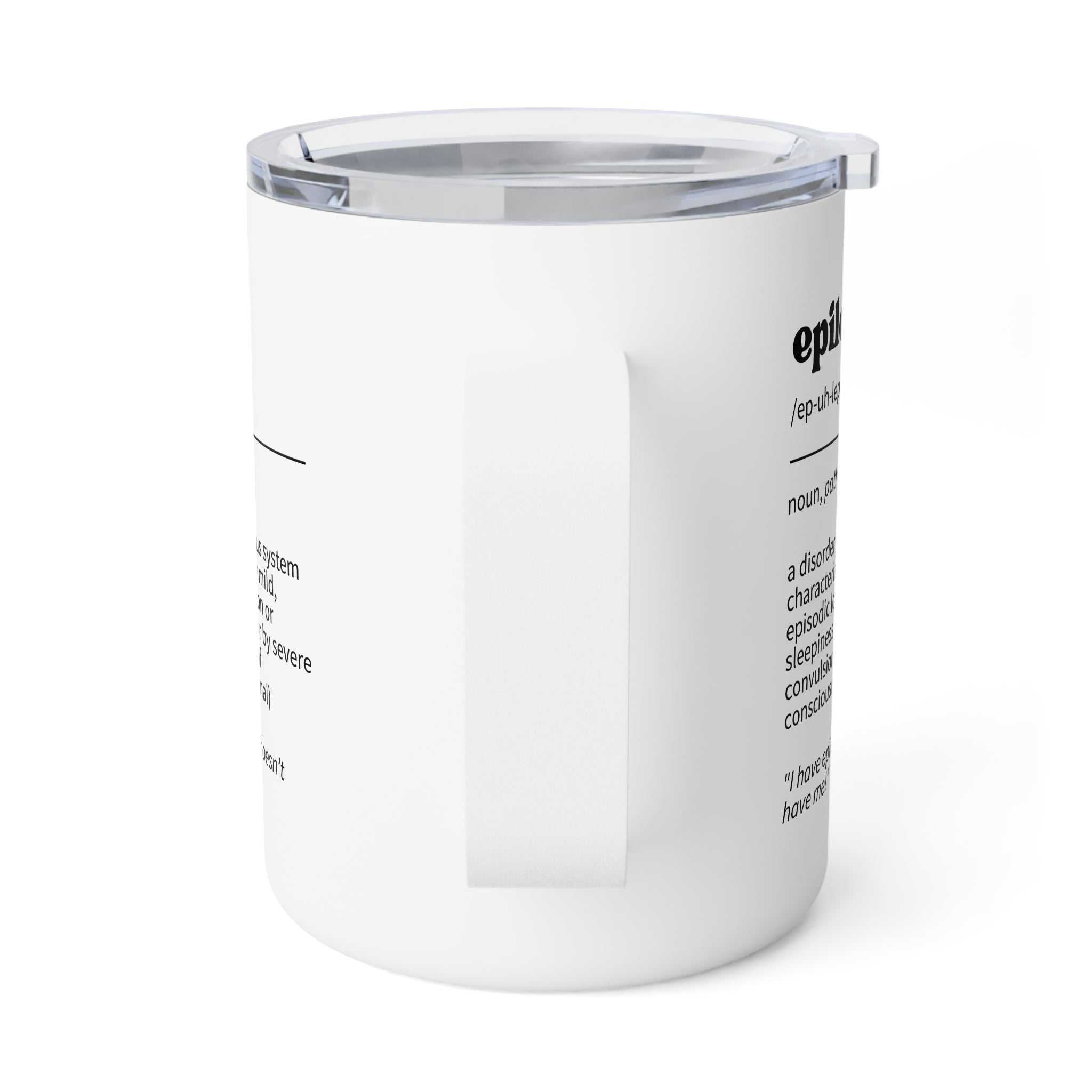 Photo depicting the ​Epilepsy Definition Insulated Coffee Mug, 10oz from EpiAl's Shop.