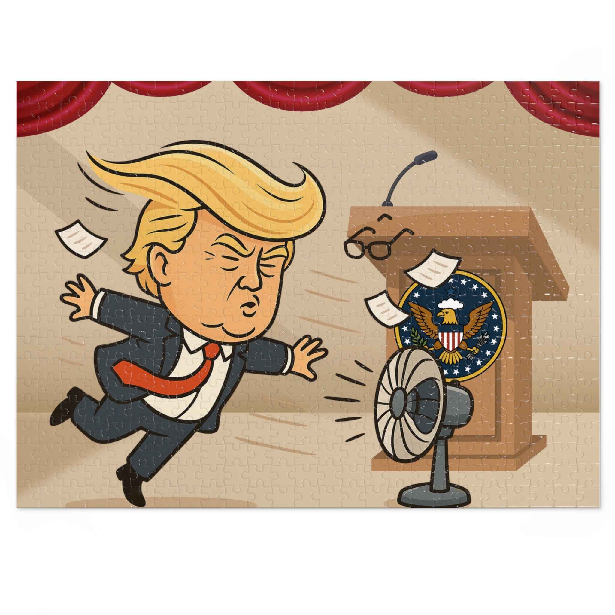 Combover Wind Tunnel Political Parody Jigsaw Puzzle