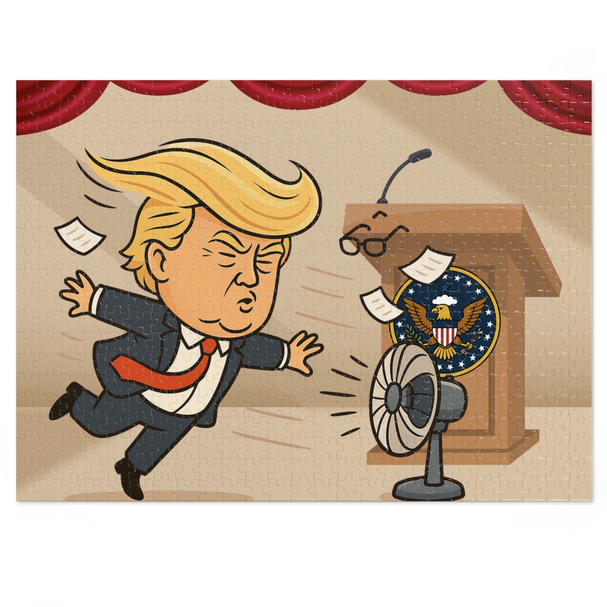 Combover Wind Tunnel Political Parody Jigsaw Puzzle