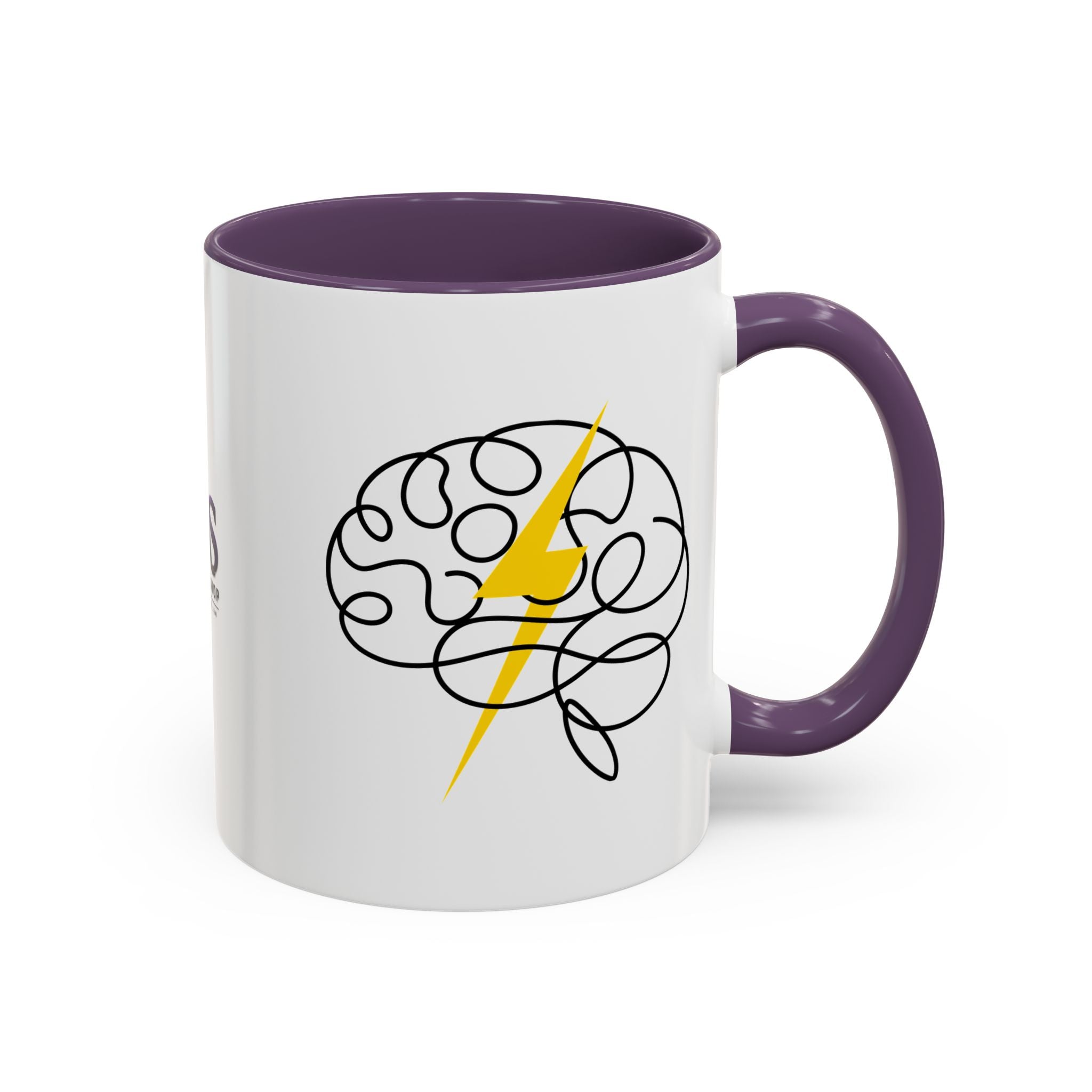 Brain Lightning Bolt Accent Coffee Mug