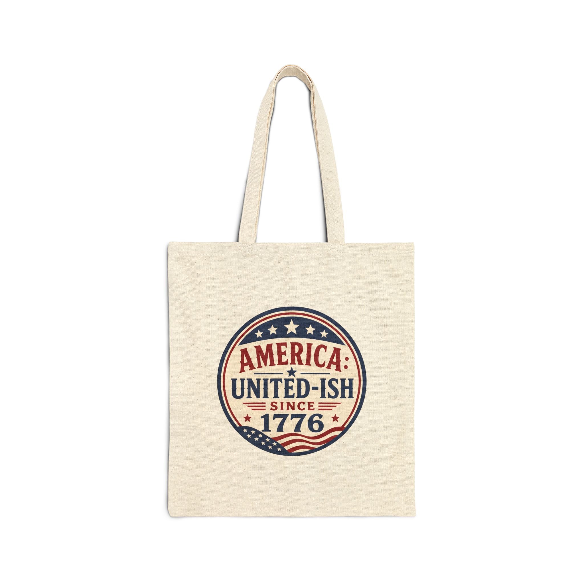 America United-ish Since 1776 Patriotic Canvas Tote Bag | Americana USA Carryall