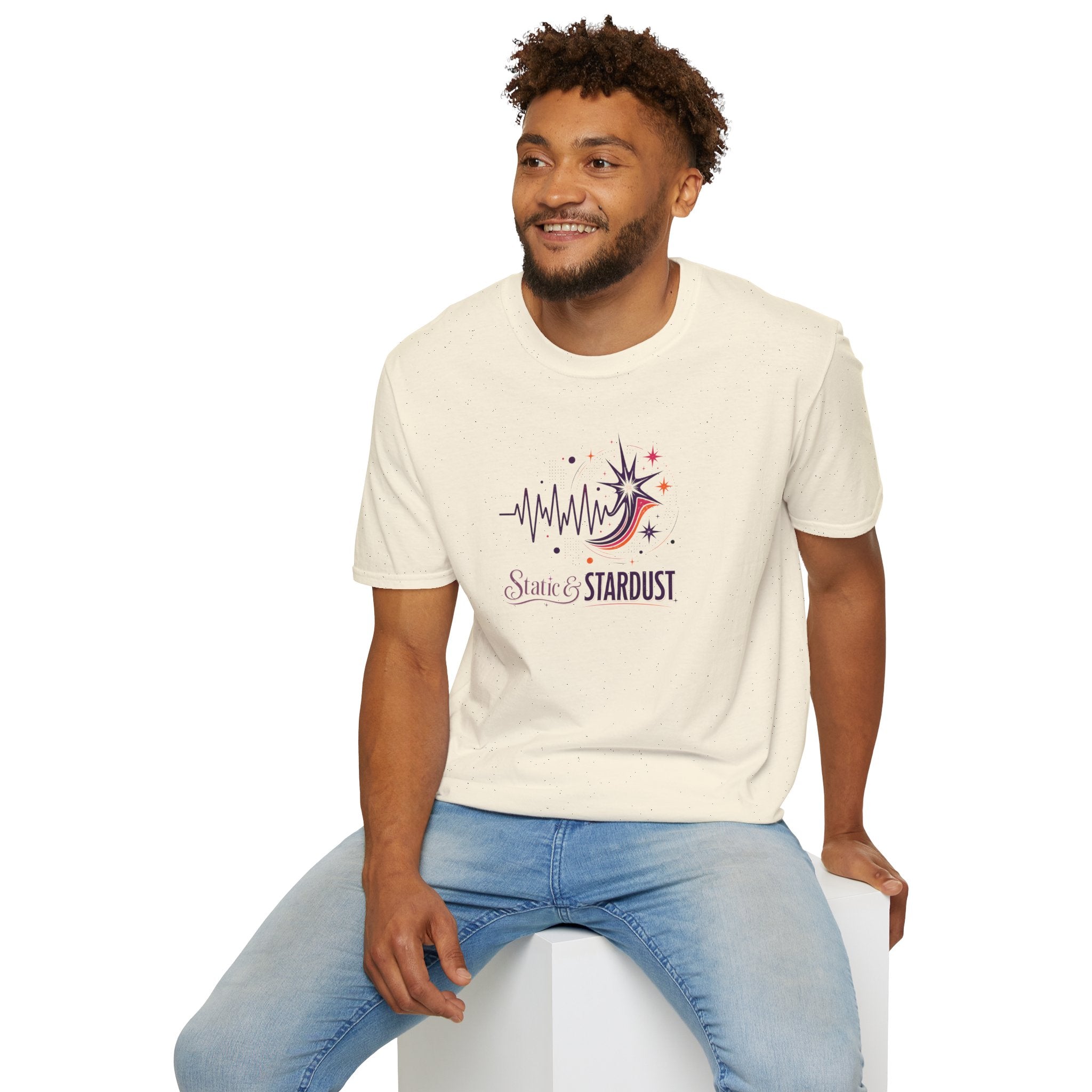 Static & Stardust Retro Epilepsy Awareness T-Shirt | Abstract Brainwave Tee
