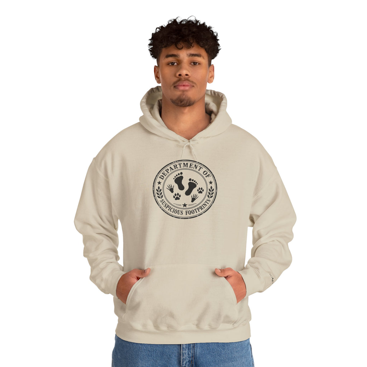 Department of Suspicious Footprints Hoodie | Bigfoot, Raccoon & Cat Cryptid Sweatshirt