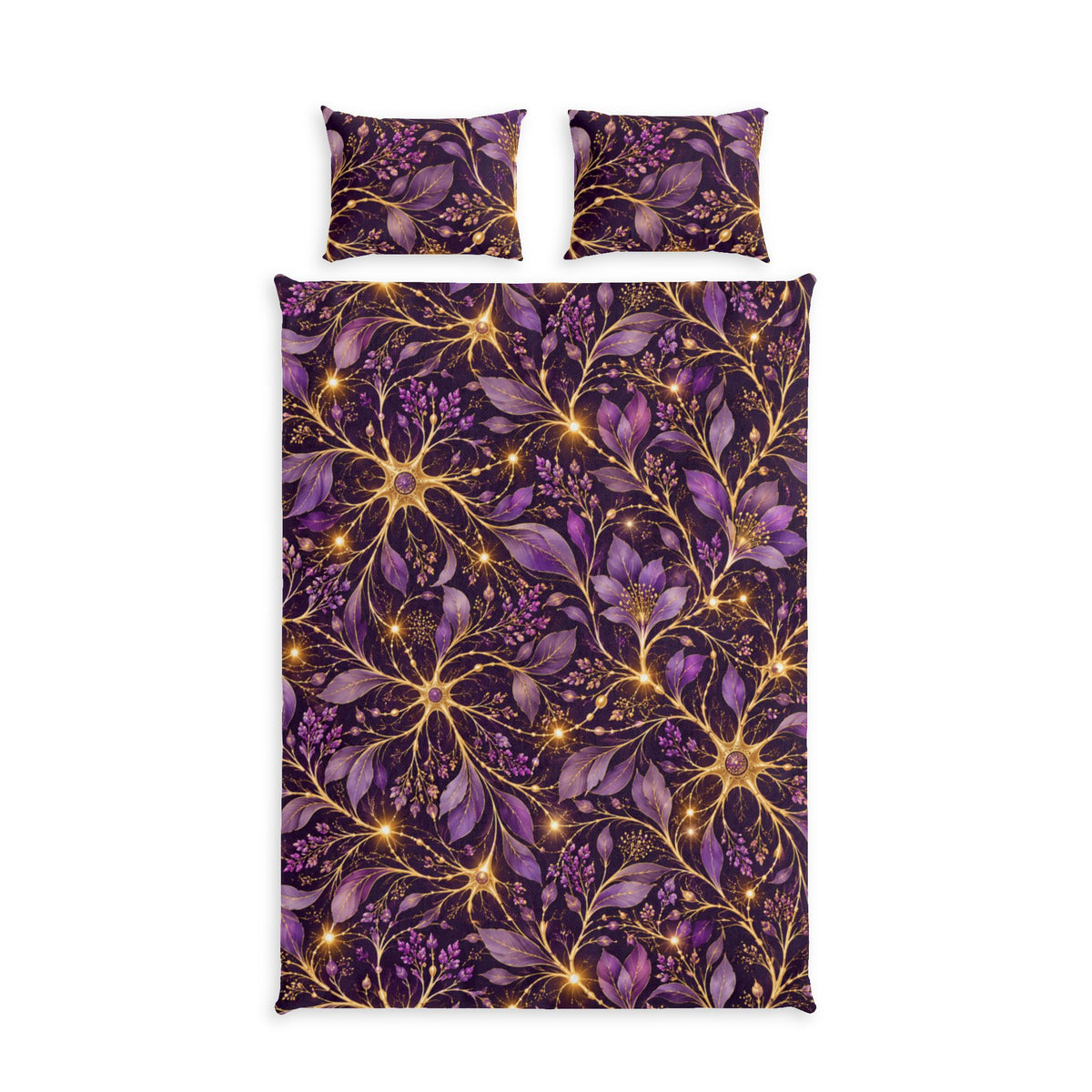 Beautifully Miswired Purple & Gold Neuron Bedding Set | Epilepsy Awareness