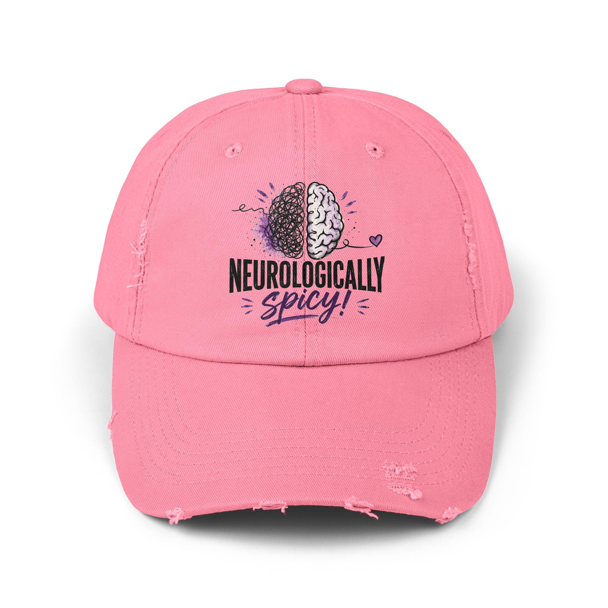 Neurologically Spicy Distressed Cap | Epilepsy Awareness Brain Hat