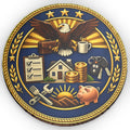 Department of Adulting Faux Seal Shaped Pillow – Government-Inspired Home Décor Cushion