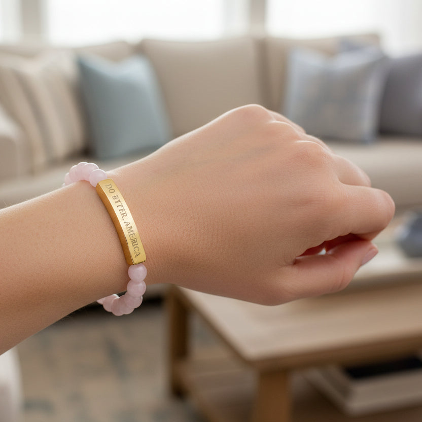 Do Better, America Bracelet – Engraved Stainless Steel Stretch Bracelet