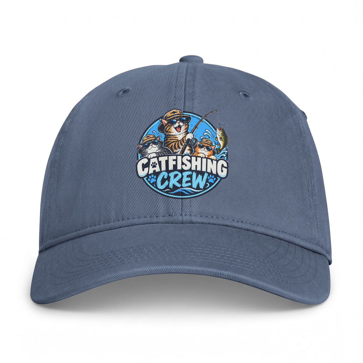 Catfishing Crew Embroidered Fishing Hat | Cat Lover Outdoor Cap