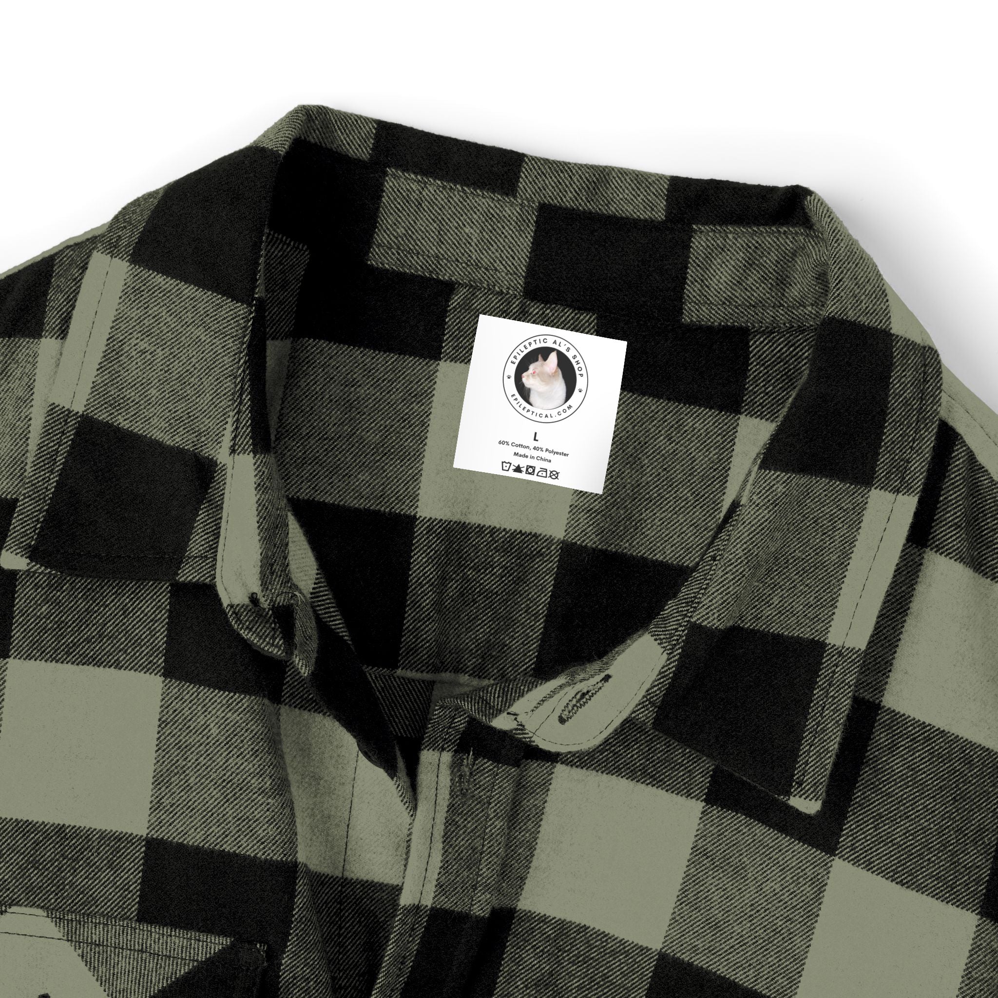 Photo depicting the ​Epilepsy Butterfly Unisex Flannel Shirt from EpiAl's Shop.