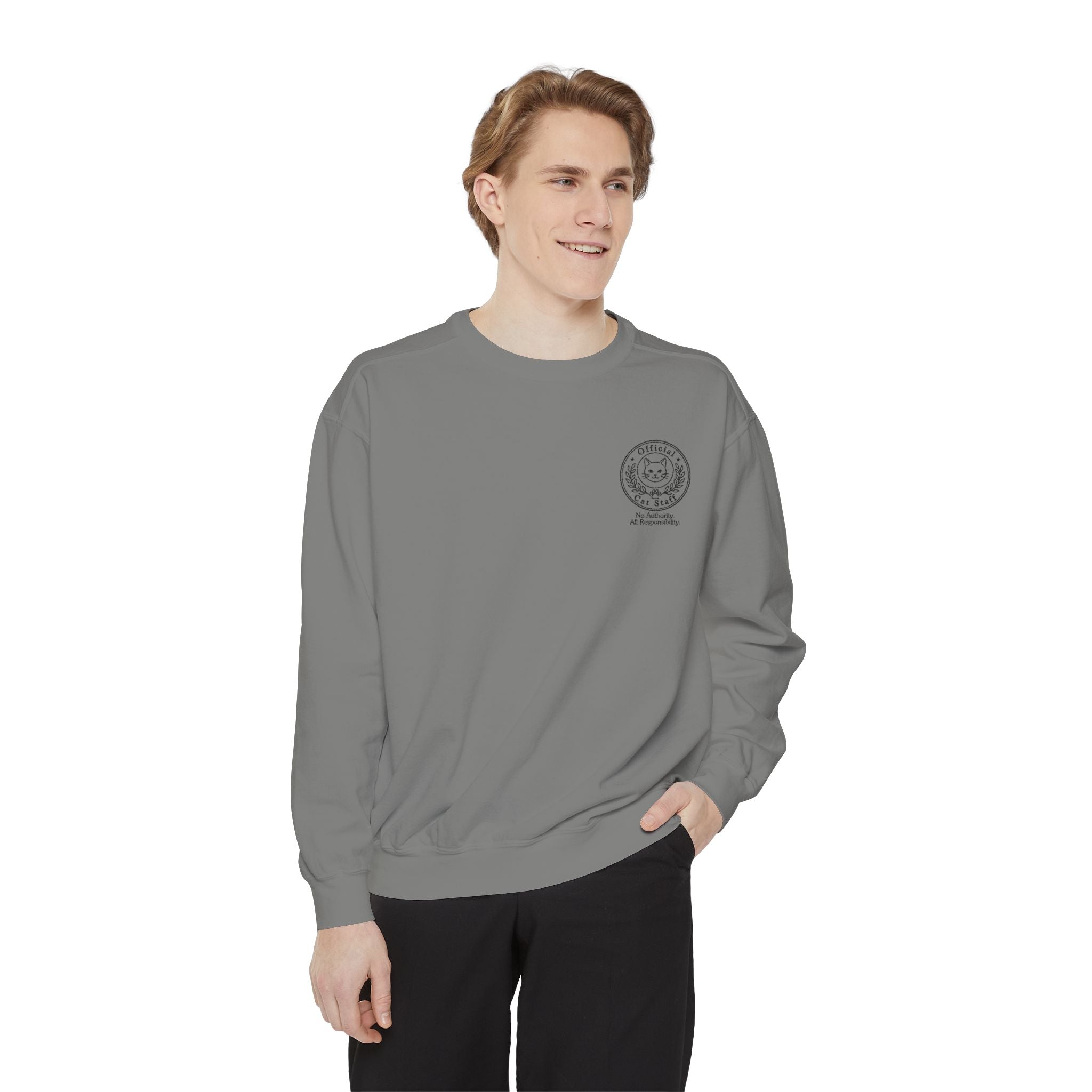 Official Cat Staff Embroidered Relaxed-Fit Sweatshirt