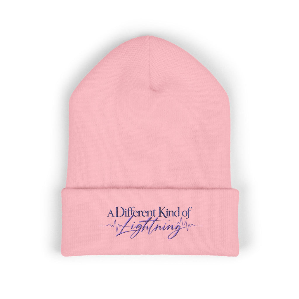 A Different Kind of Lightning | Embroidered Epilepsy Awareness Cuffed Beanie