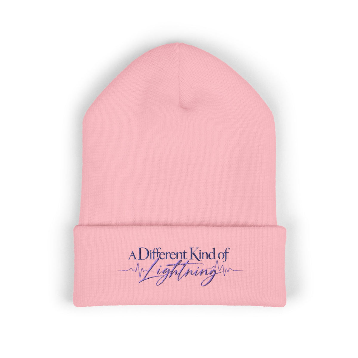 A Different Kind of Lightning | Embroidered Epilepsy Awareness Cuffed Beanie