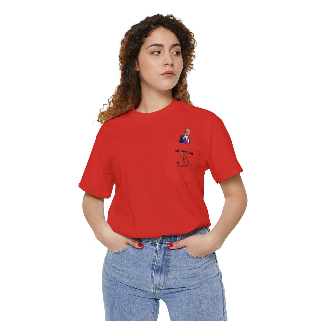 Trump - Saved the Cats & Dogs Unisex Heavy Cotton Pocket Tee