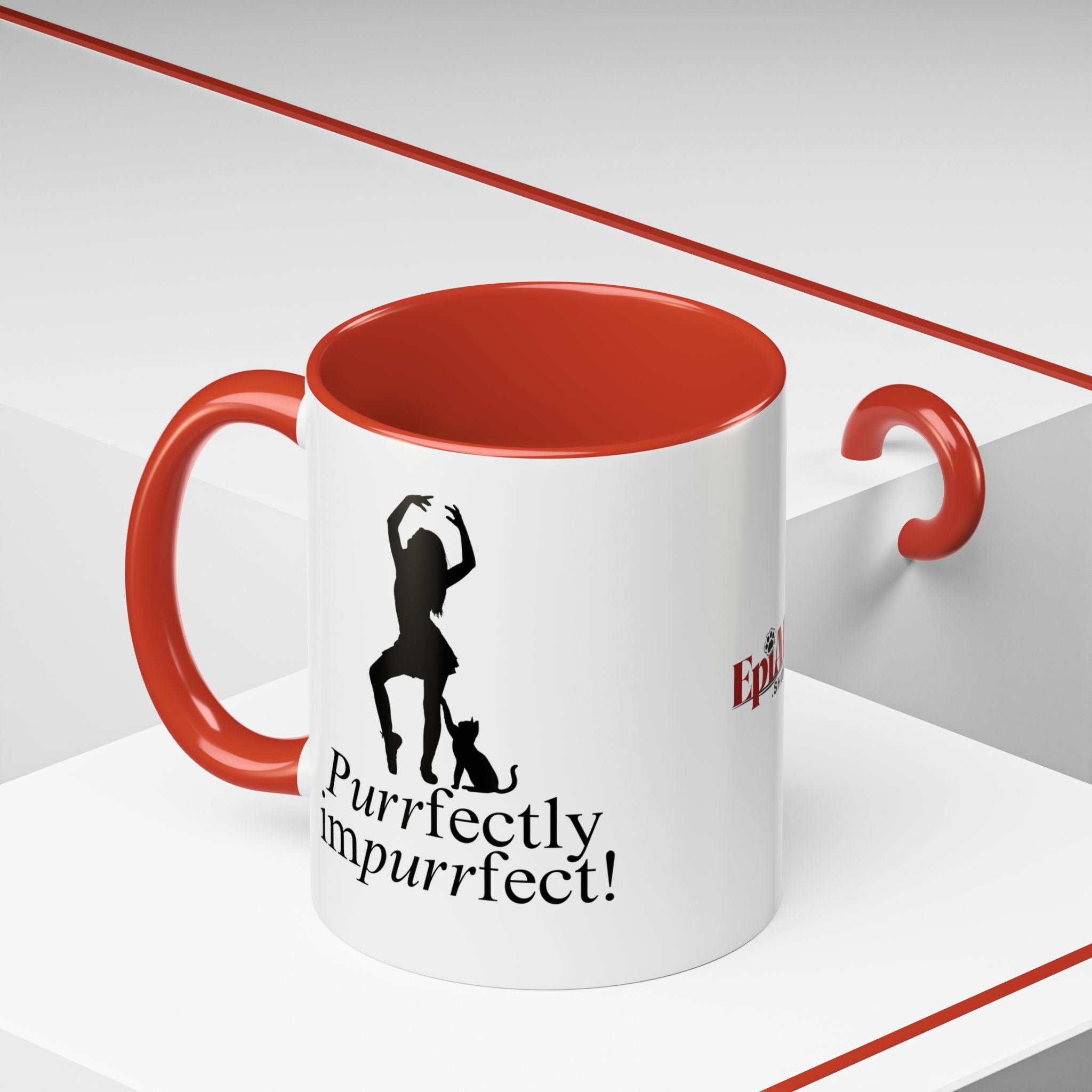 Photo depicting the ​Purrfectly Impurrfect Accent Coffee Mug (11, 15oz) from EpiAl's Shop.